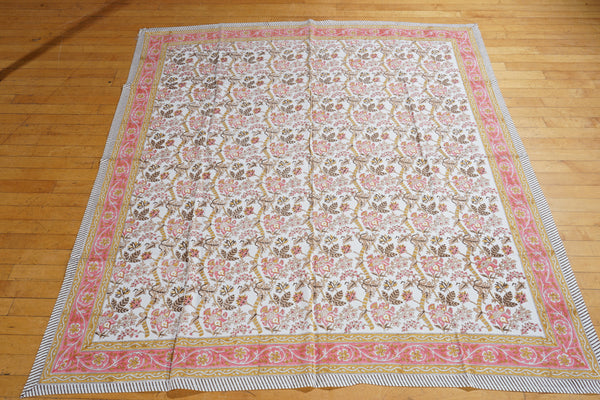 Block Printed Cotton Table Cover - 150 x 150 cms
